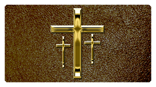 538 DSC700-517-GD-SH-BR Gold 3 Crosses Shimmer Brown
